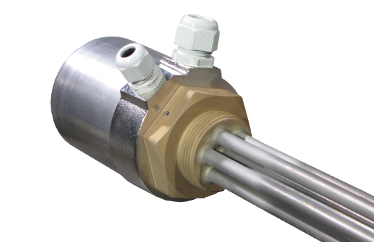 Einschraubheizkörper mit zusätzlicher Kabeleinführung ab 11 kW Heizleistung